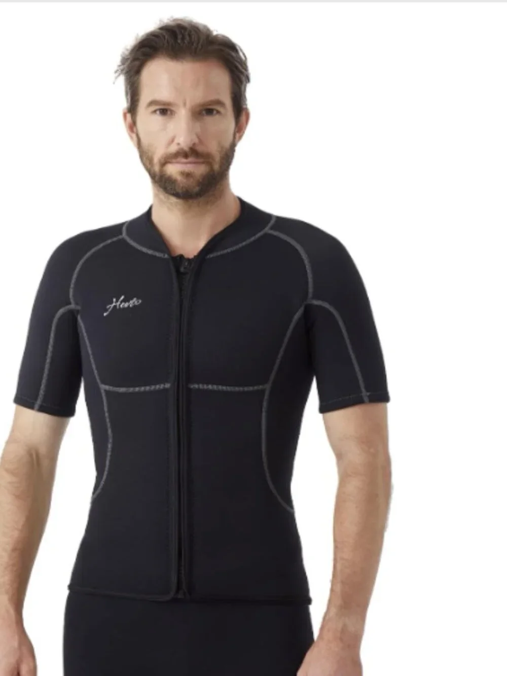 Hevto Men Wetsuit Tops short sleeve Vest 2mm Neoprene Med New Wet Suit for Water